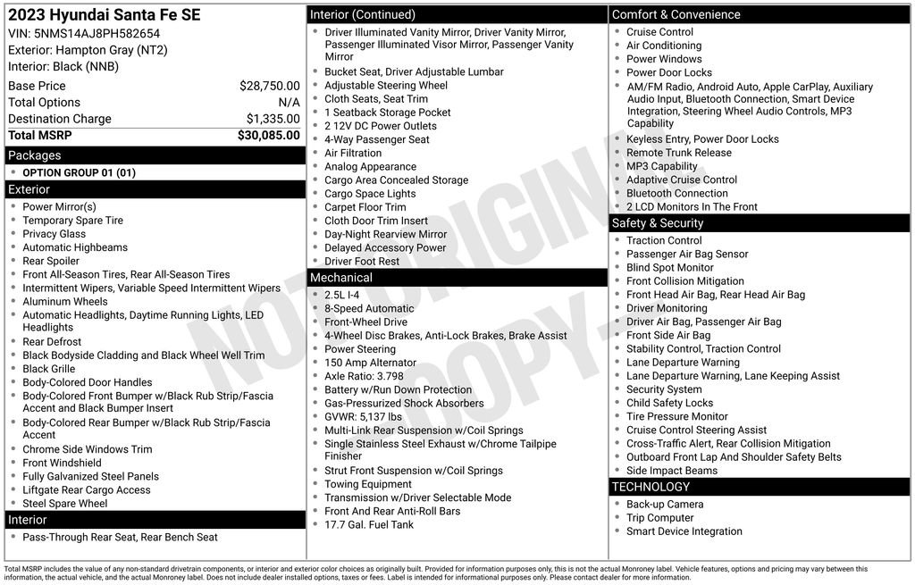 Certified 2023 Hyundai Santa Fe SE FWD image 24