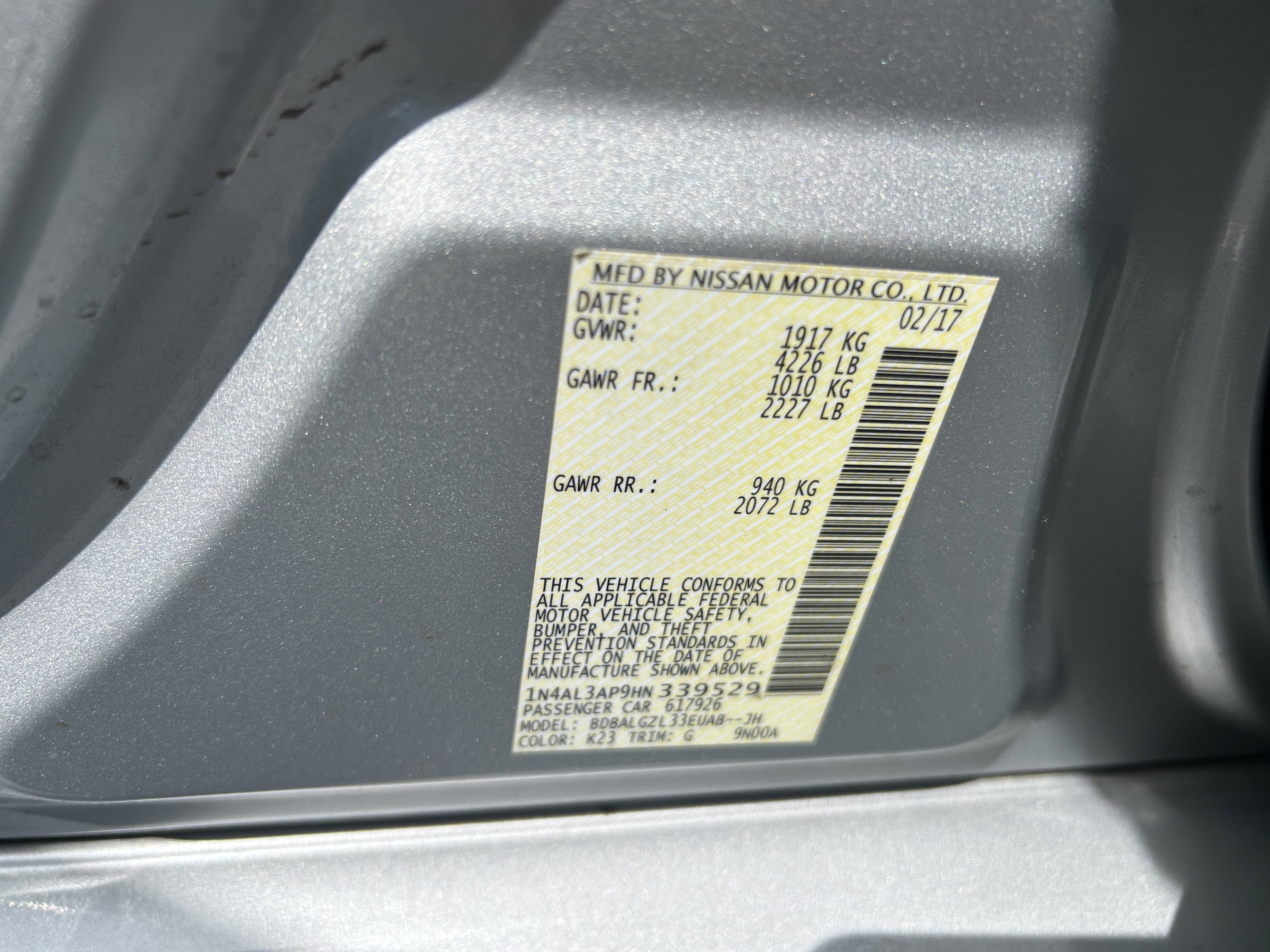 Used 2017 Nissan Altima 2.5 S w/ Power Driver Seat Package FWD image 16