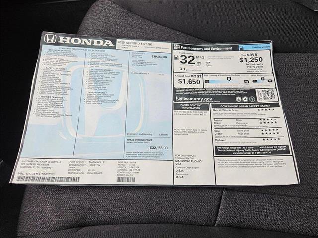New 2025 Honda Accord SE image 16