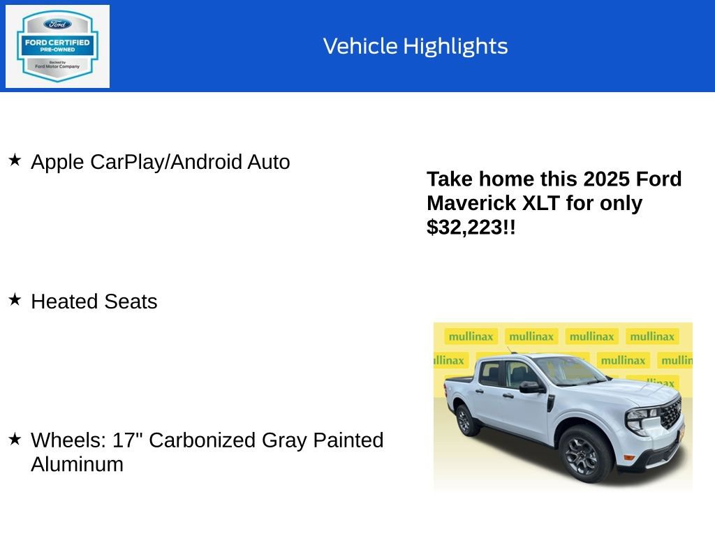 Certified 2025 Ford Maverick XLT w/ XLT Luxury Package AWD/4WD image 30