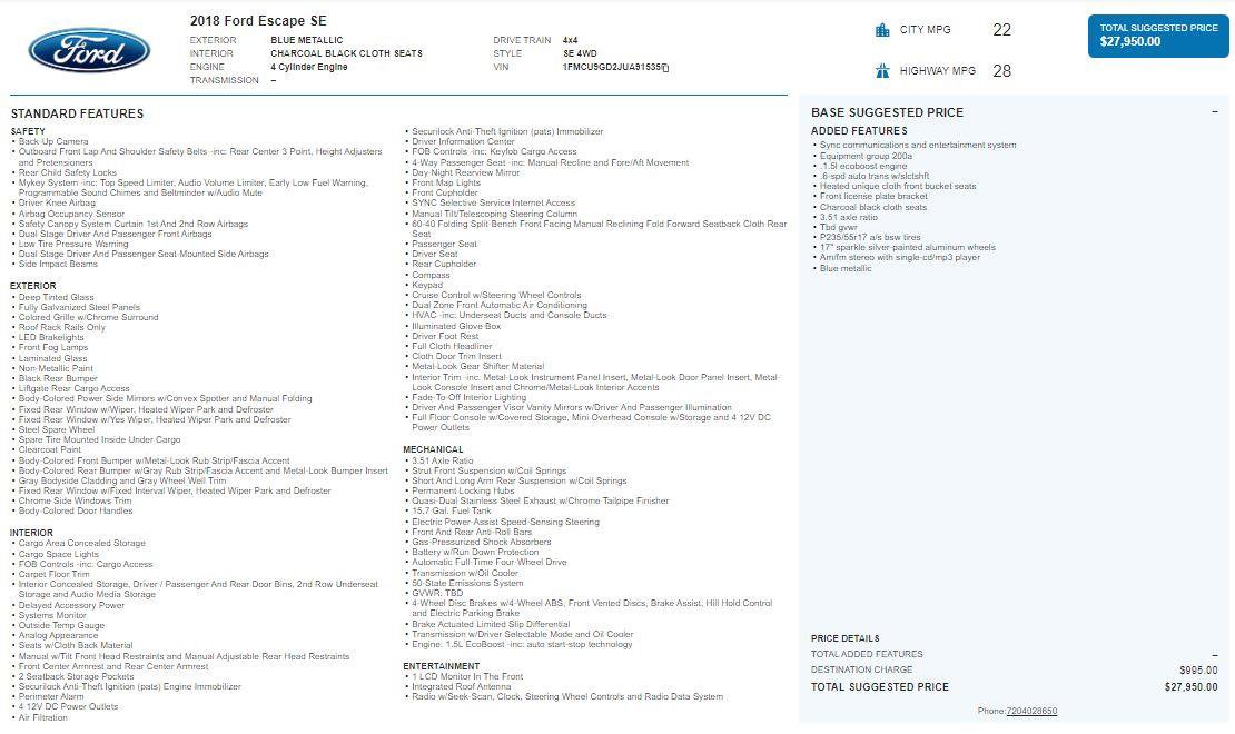 Used 2018 Ford Escape SE image 2