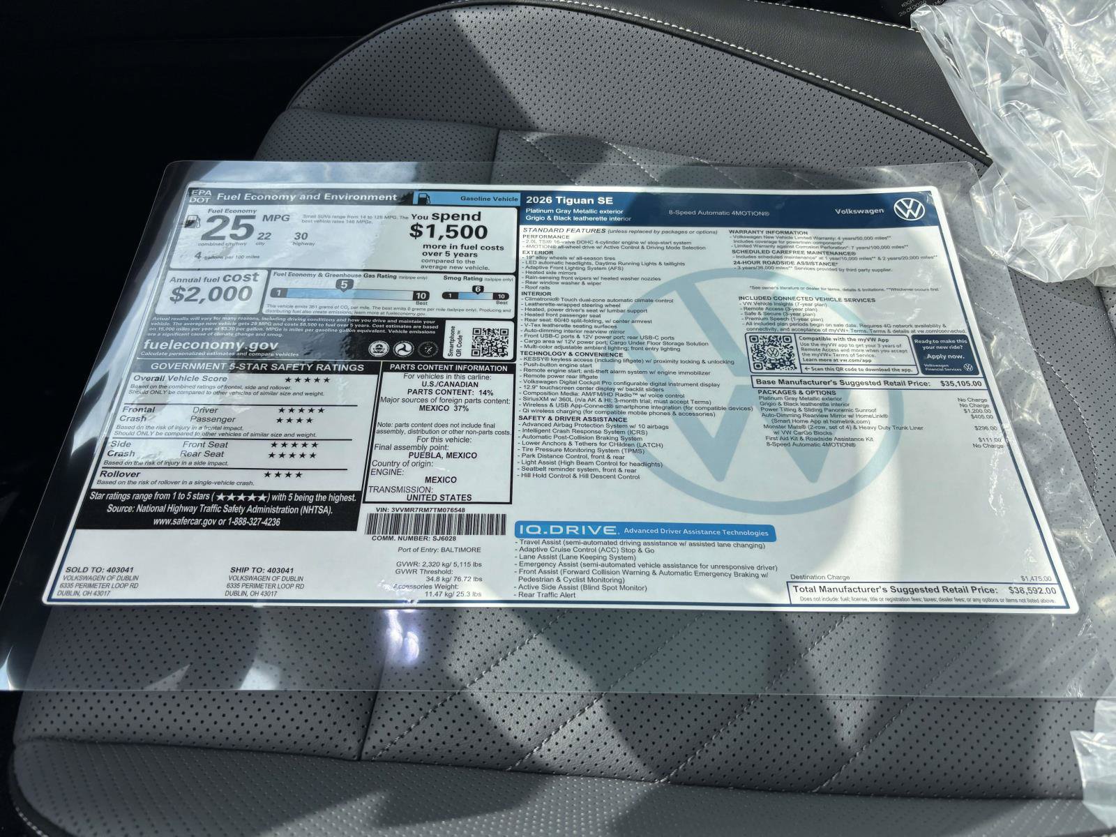 New 2026 Volkswagen Tiguan SE AWD/4WD image 26
