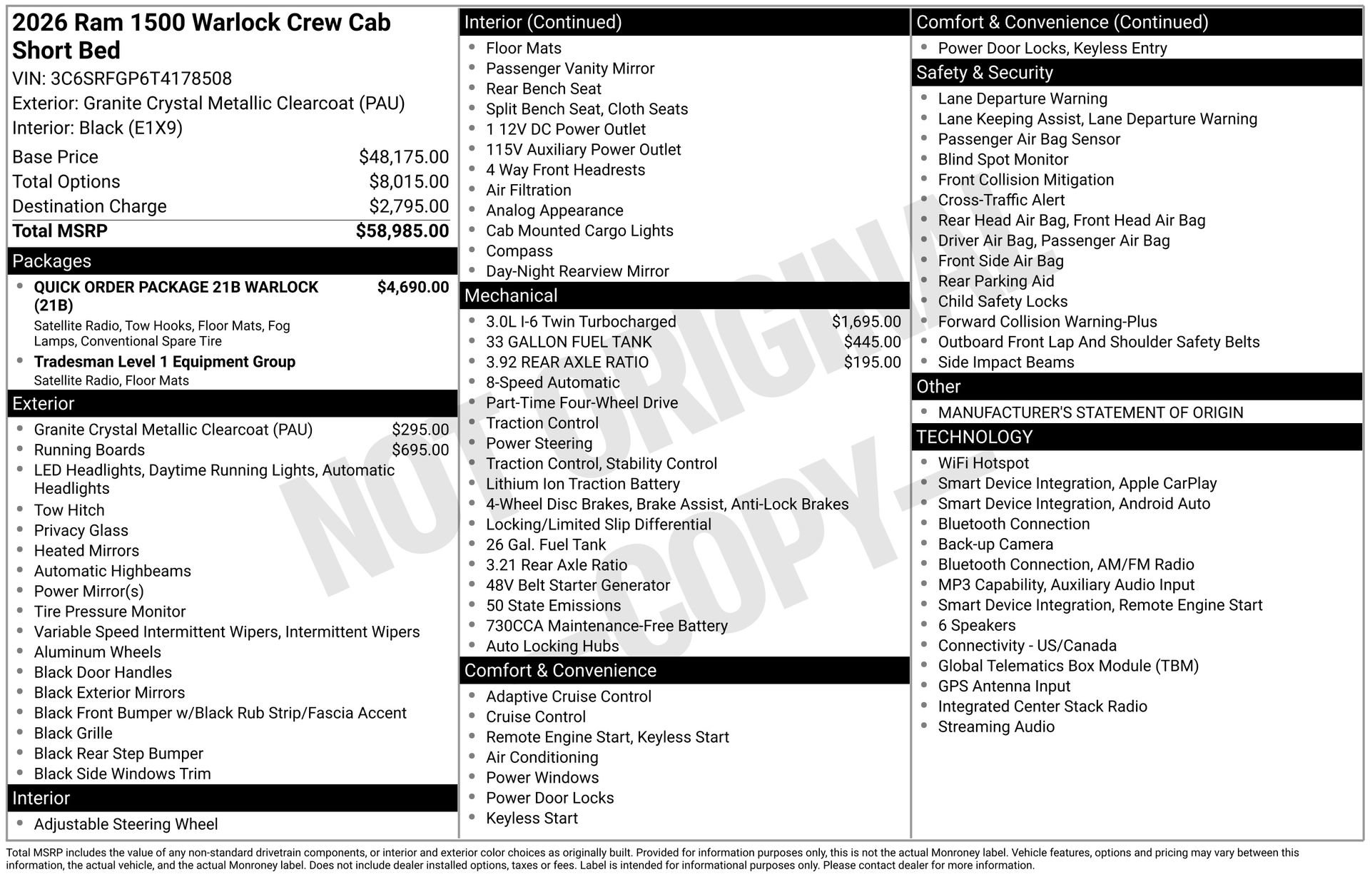 New 2026 RAM 1500 Warlock AWD/4WD image 28