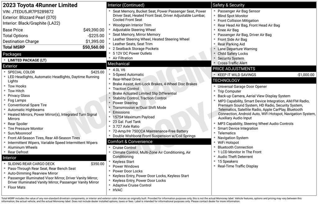 Used 2023 Toyota 4Runner Limited image 15