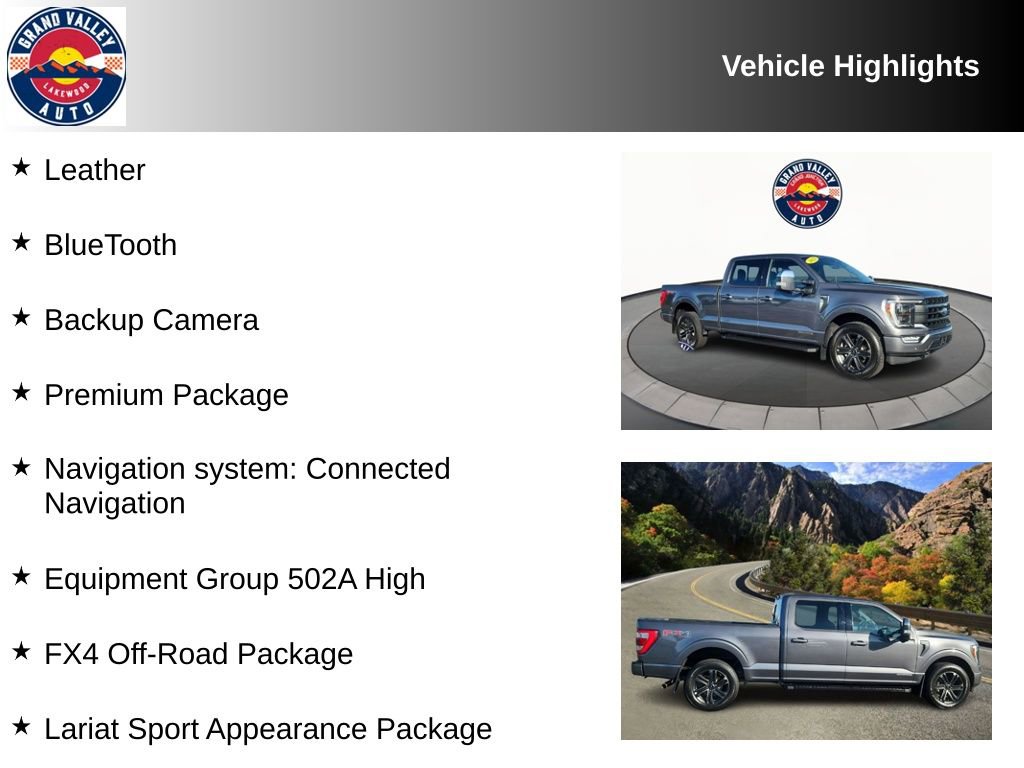 Used 2022 Ford F150 Lariat w/ Equipment Group 502A High image 2