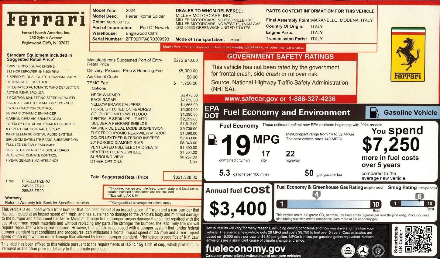 Certified 2024 Ferrari Roma Spider RWD image 2