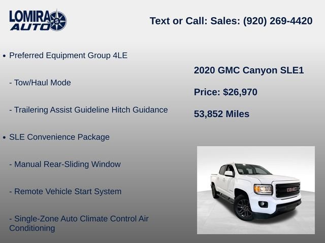 Used 2020 GMC Canyon SLE w/ Elevation Edition AWD/4WD image 8