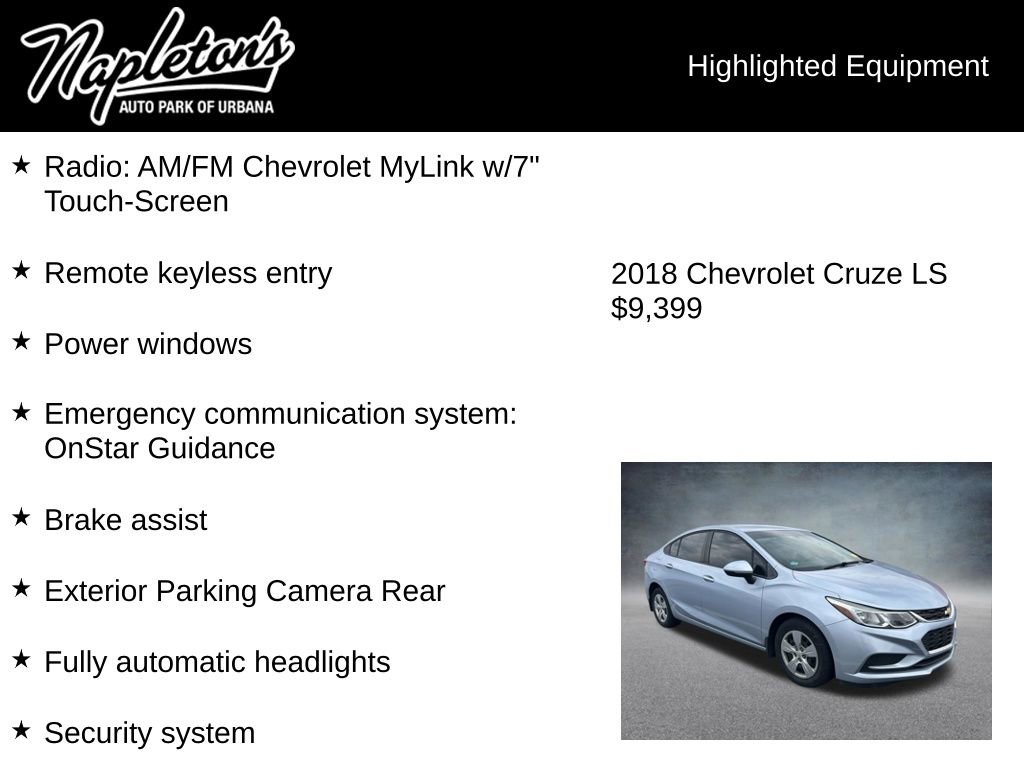 Used 2018 Chevrolet Cruze LS FWD image 3