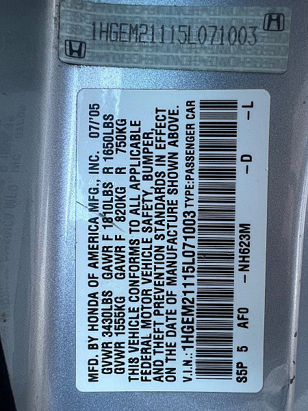 Used 2005 Honda Civic VP image 16