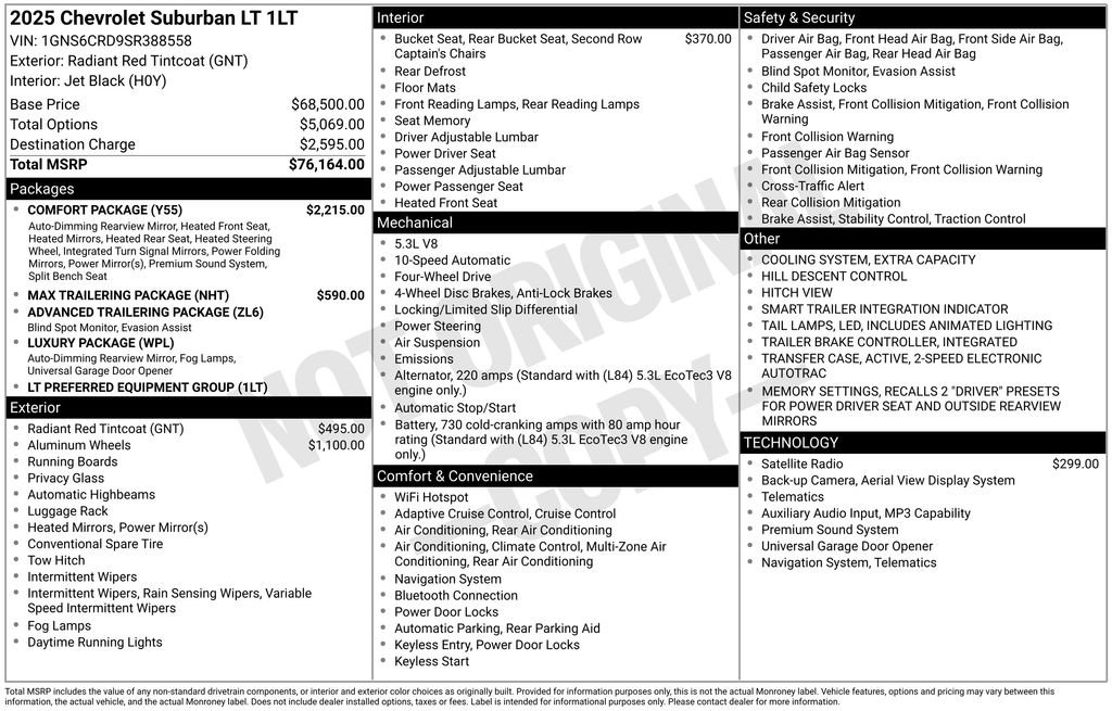 Used 2025 Chevrolet Suburban LT w/ Comfort Package image 3