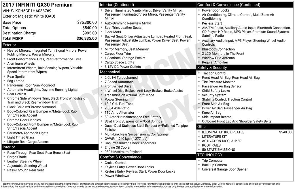 Used 2017 INFINITI QX30 Premium image 14