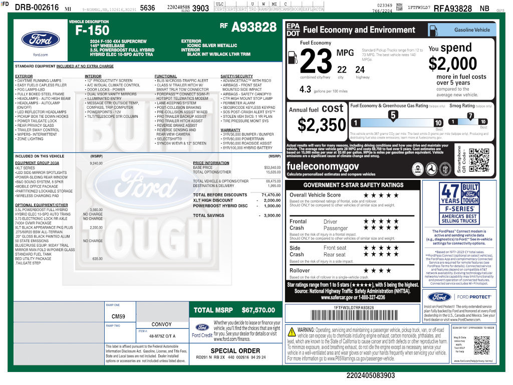 Used 2024 Ford F150 XLT w/ Equipment Group 303A High AWD/4WD image 4