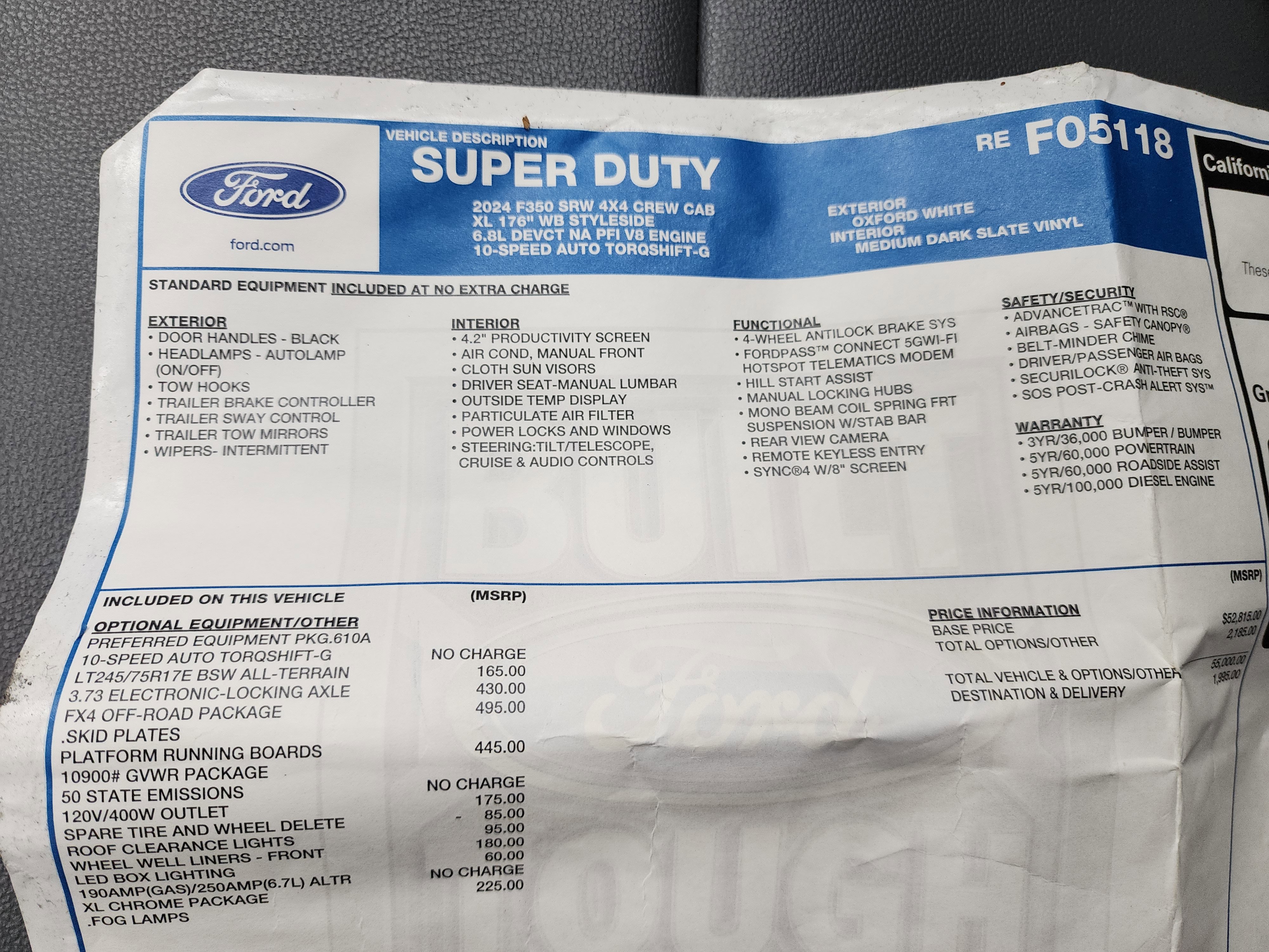 Used 2024 Ford F350 XL w/ FX4 Off-Road Package image 54