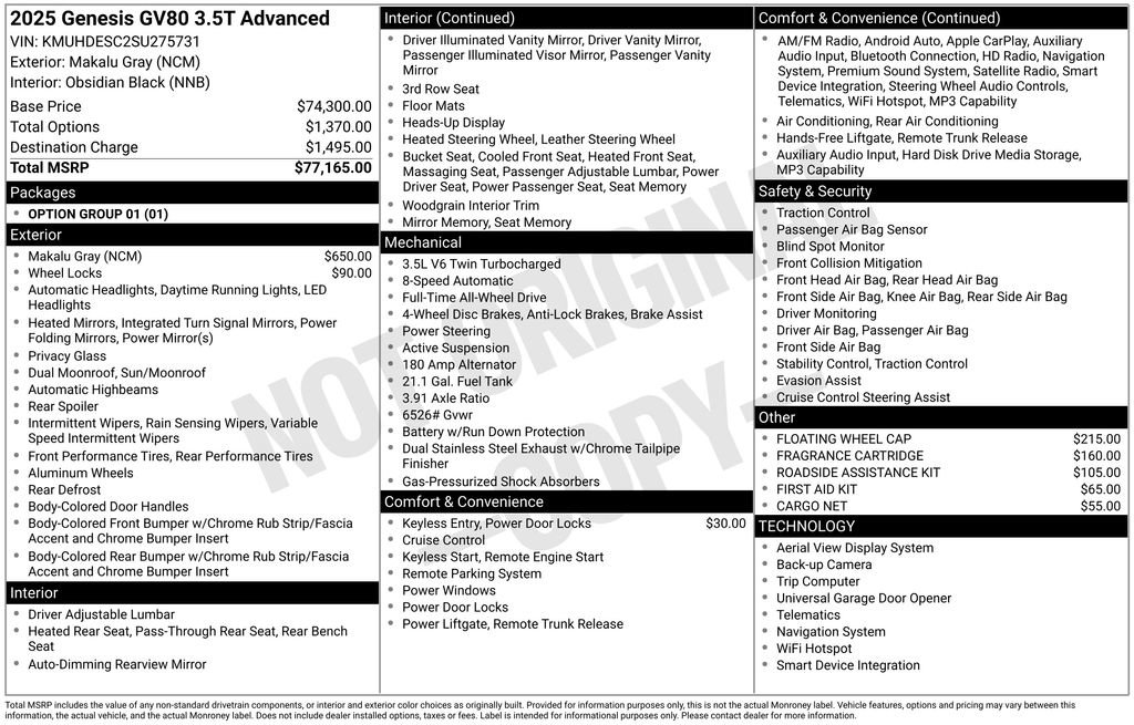 Used 2025 Genesis GV80 3.5T Advanced image 4