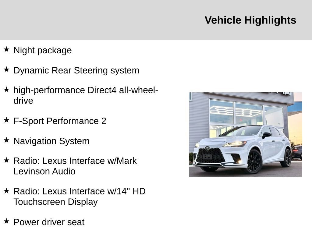 Used 2023 Lexus RX 500h F Sport w/ Accessory Package (2T) image 2