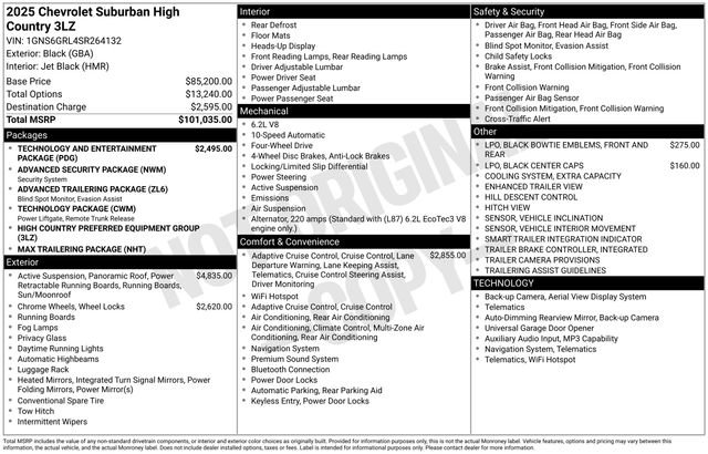 Certified 2025 Chevrolet Suburban High Country AWD/4WD image 33