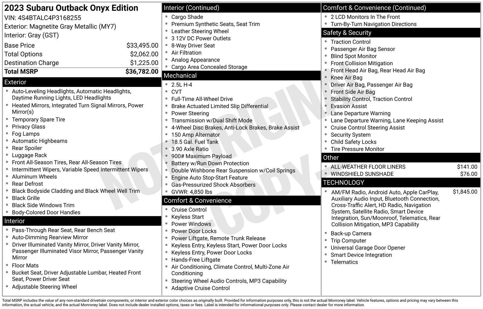 Used 2023 Subaru Outback Onyx Edition image 2