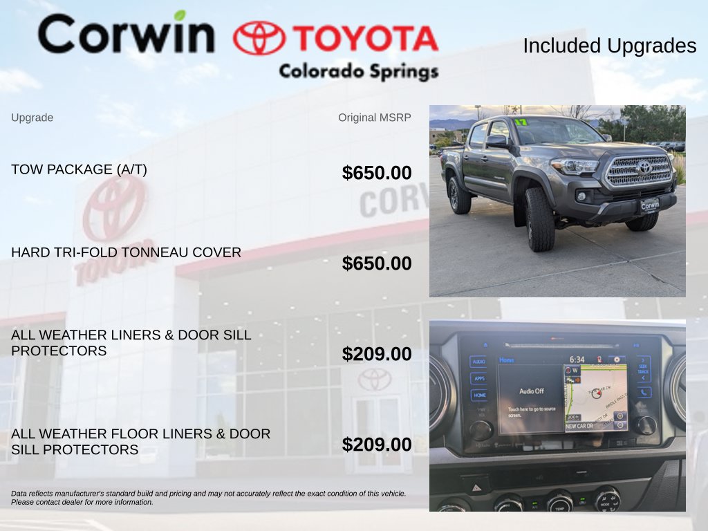 Used 2017 Toyota Tacoma TRD Off-Road w/ Tow Package (A/T) AWD/4WD image 4
