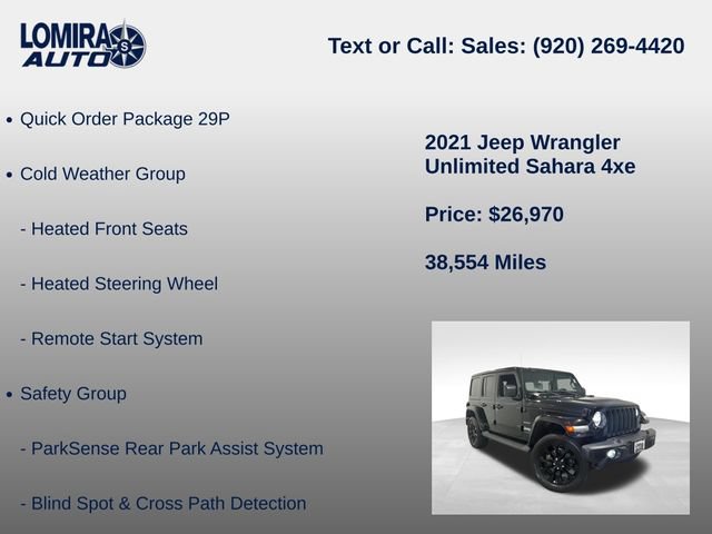 Used 2021 Jeep Wrangler Unlimited Sahara w/ Cold Weather Group AWD/4WD image 8