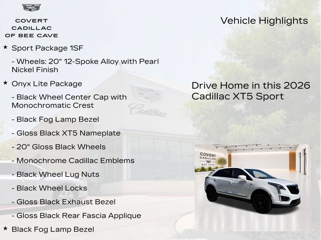 New 2026 Cadillac XT5 Sportv w/ LPO, Onyx Lite Package AWD/4WD image 5
