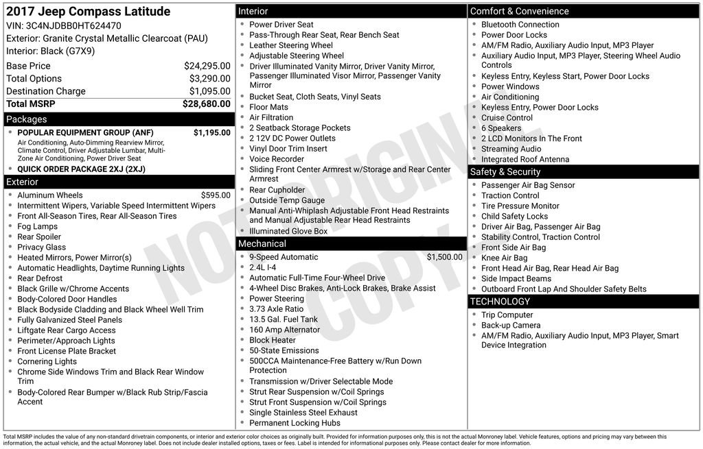 Used 2017 Jeep Compass Latitude w/ Popular Equipment Group image 34