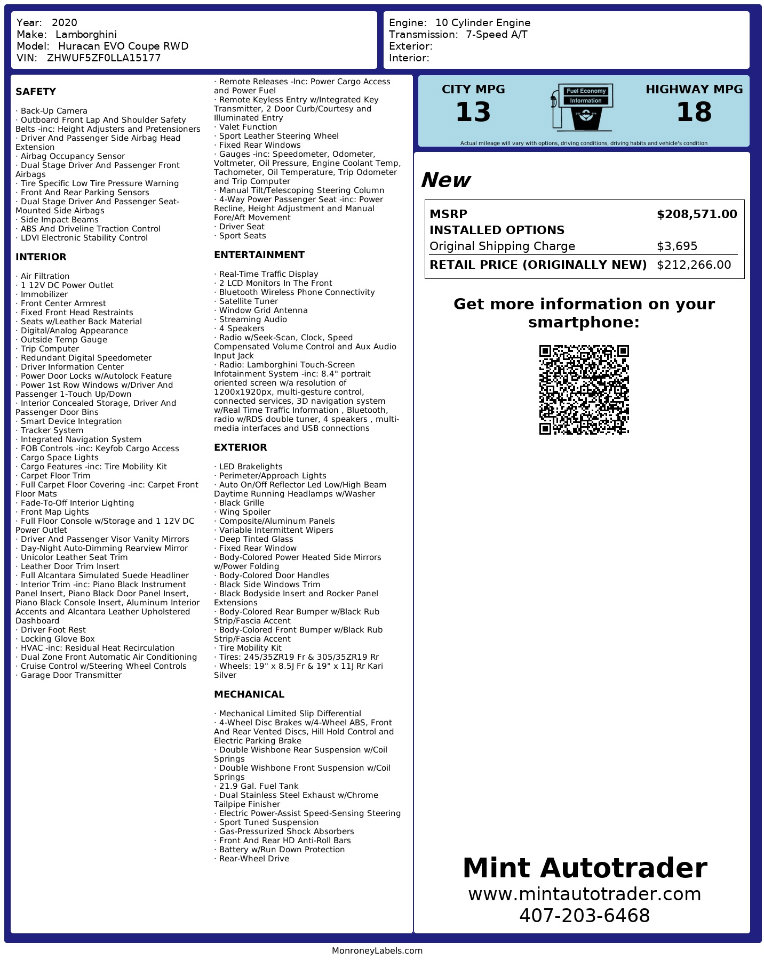 Used 2020 Lamborghini Huracan EVO image 3