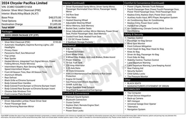 Used 2024 Chrysler Pacifica Limited FWD image 3