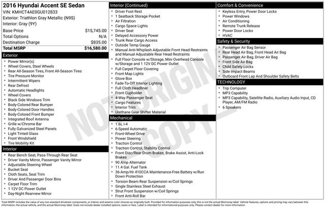 Used 2016 Hyundai Accent SE image 17