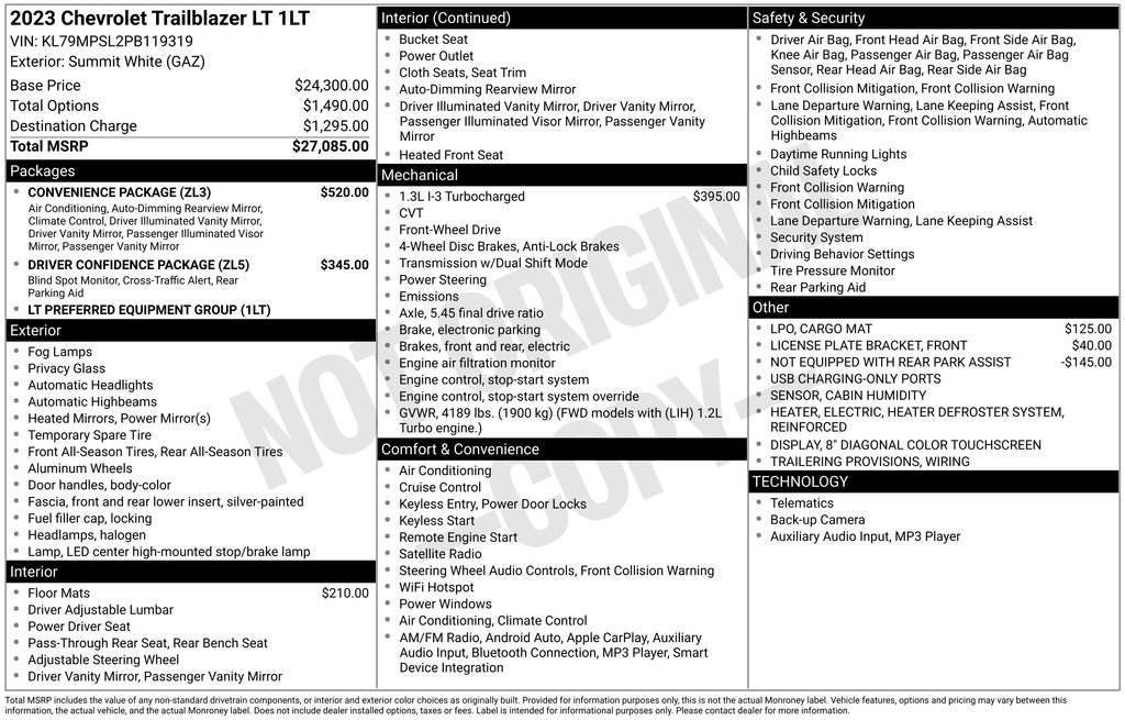 Used 2023 Chevrolet TrailBlazer LT w/ Convenience Package image 6