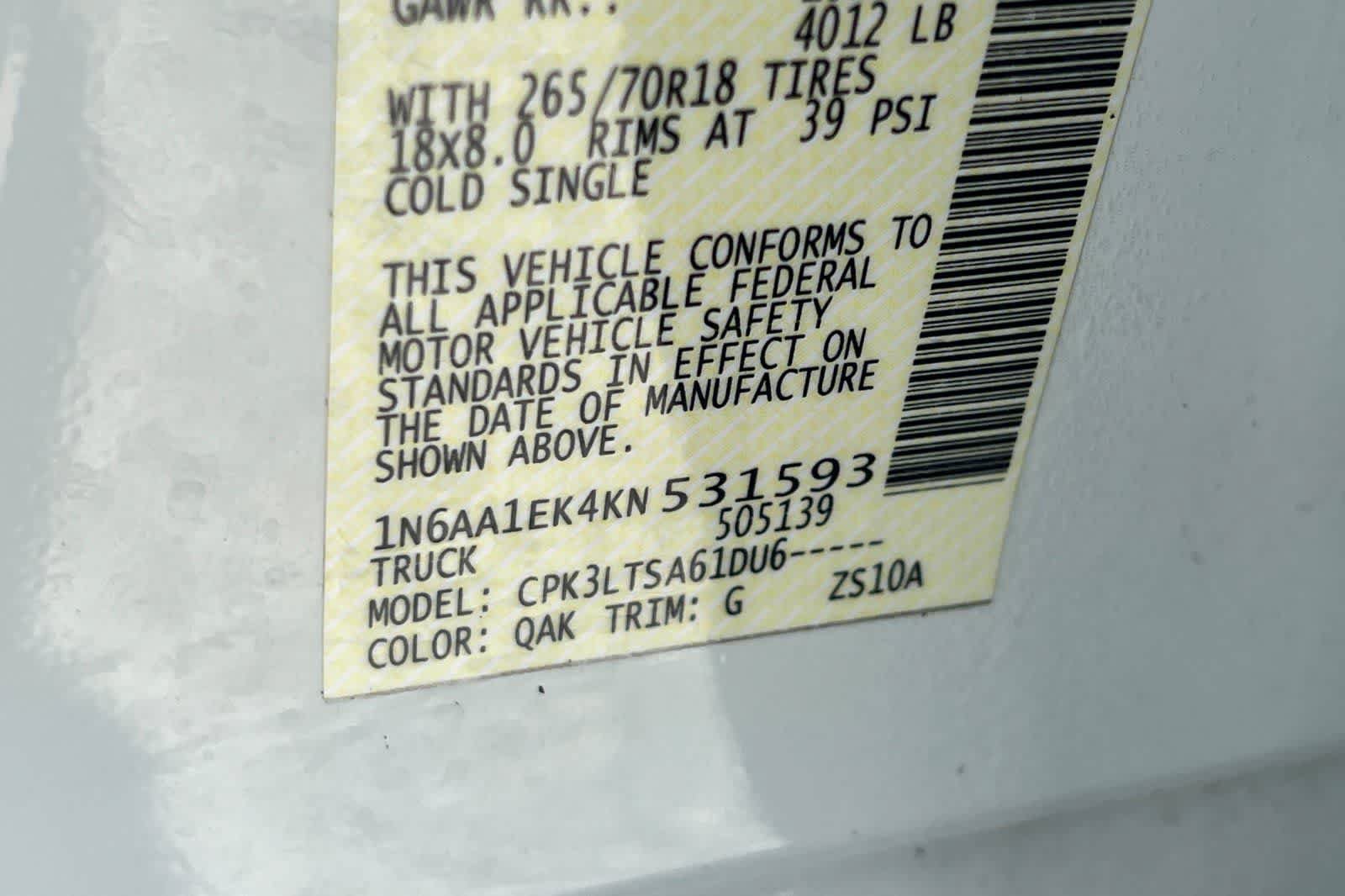 Used 2019 Nissan Titan SV RWD image 36