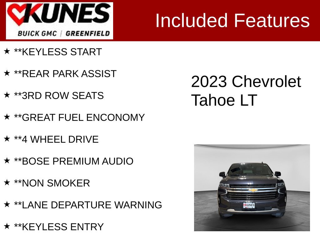 Used 2023 Chevrolet Tahoe LT w/ Luxury Package AWD/4WD image 3