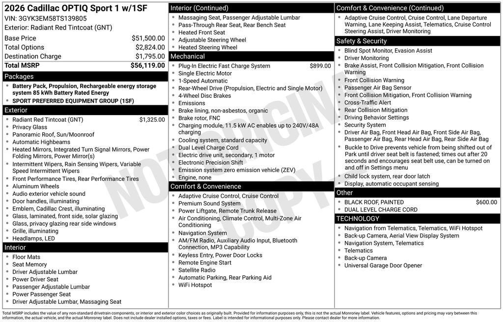 New 2026 Cadillac Optiq Sport 1 RWD image 25