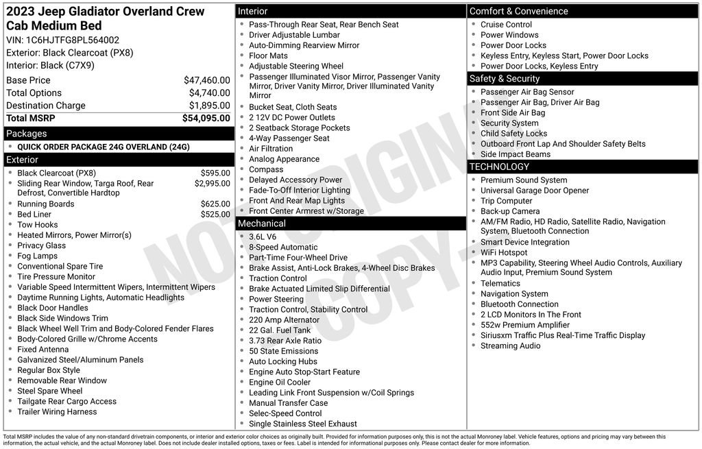 Certified 2023 Jeep Gladiator Overland AWD/4WD image 32