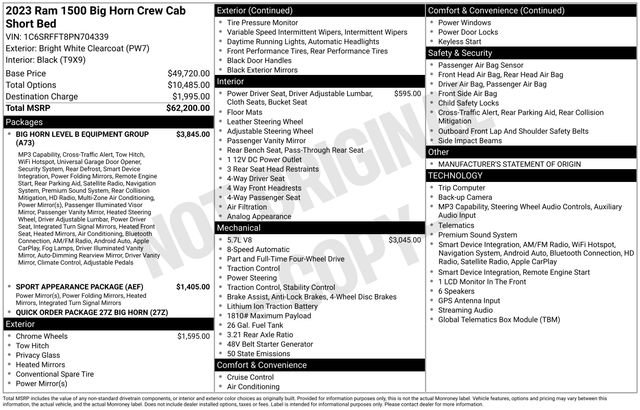 Used 2023 RAM 1500 Big Horn AWD/4WD image 32