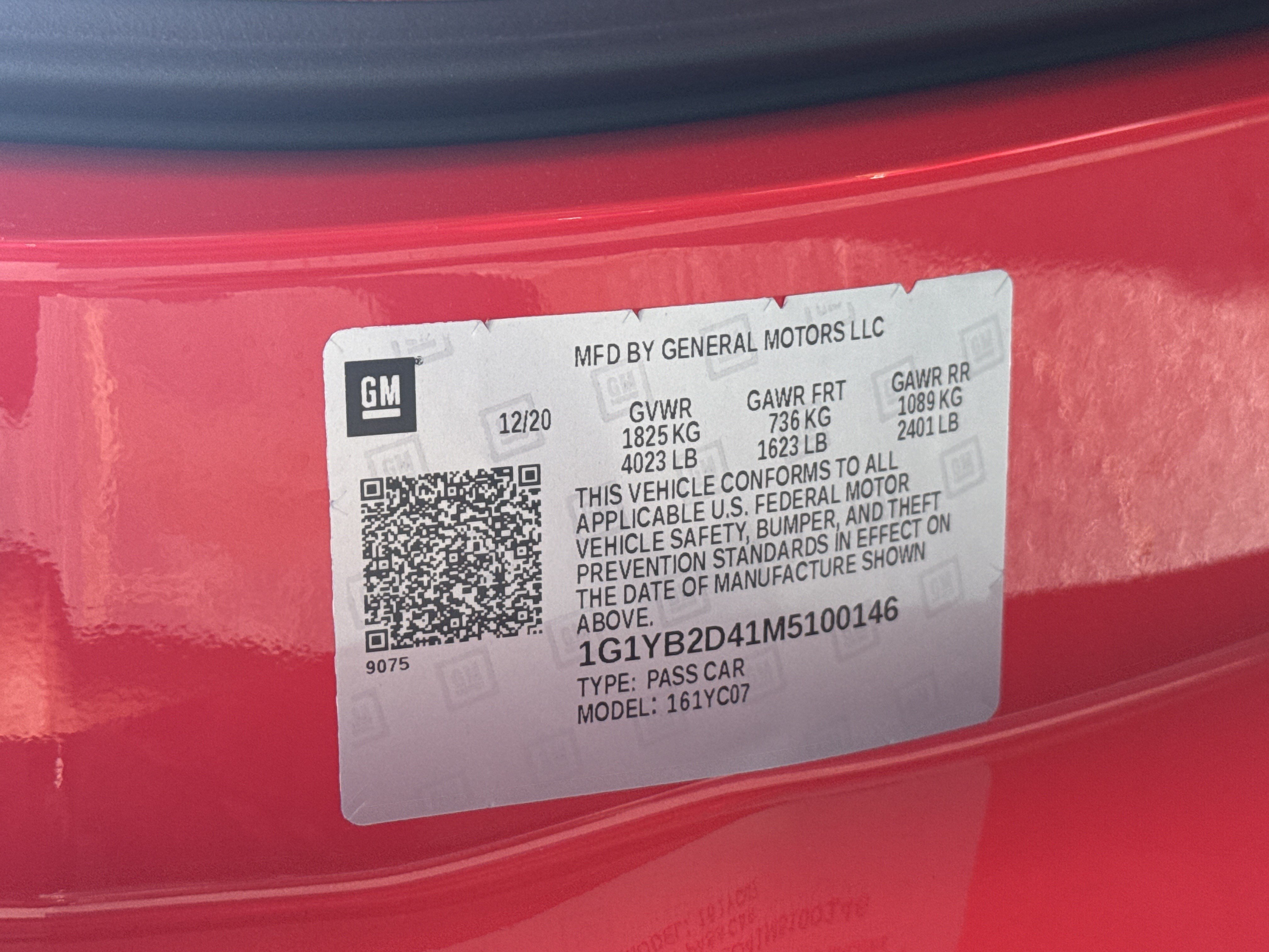 Certified 2021 Chevrolet Corvette Stingray Preferred Cpe w/ Battery Protection Package RWD image 27