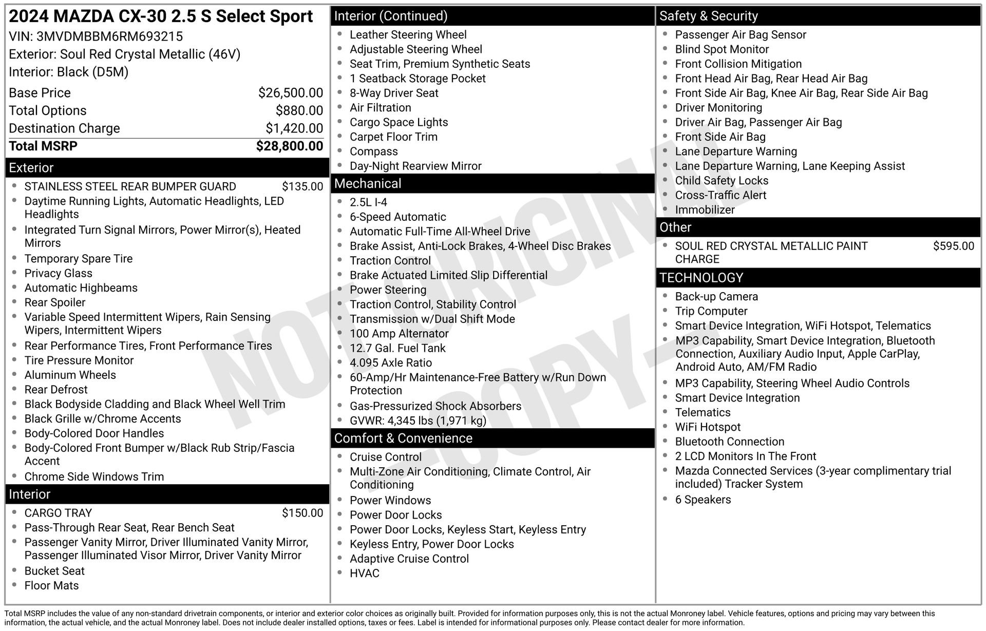 Used 2024 MAZDA CX-30 AWD 2.5 S w/ Select Sport Pkg image 40
