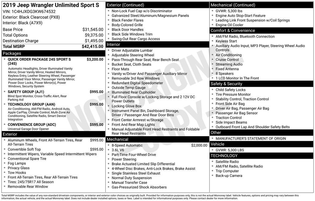 Used 2019 Jeep Wrangler Unlimited Sport S image 33