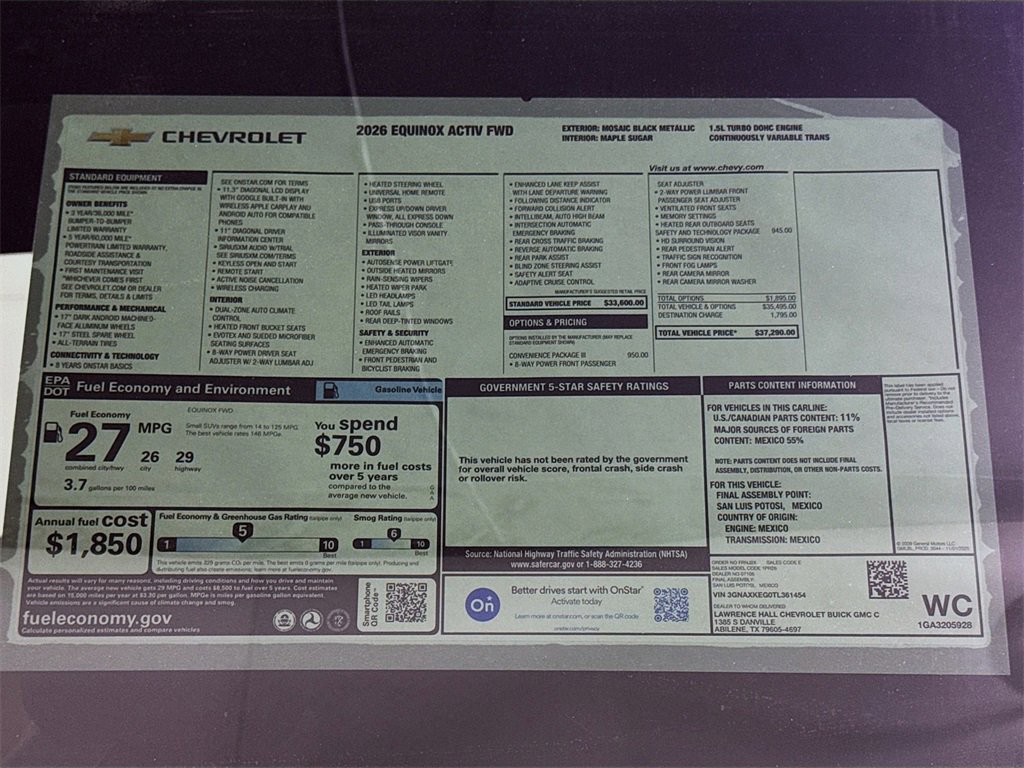 New 2026 Chevrolet Equinox ACTIV w/ Convenience Package III image 20