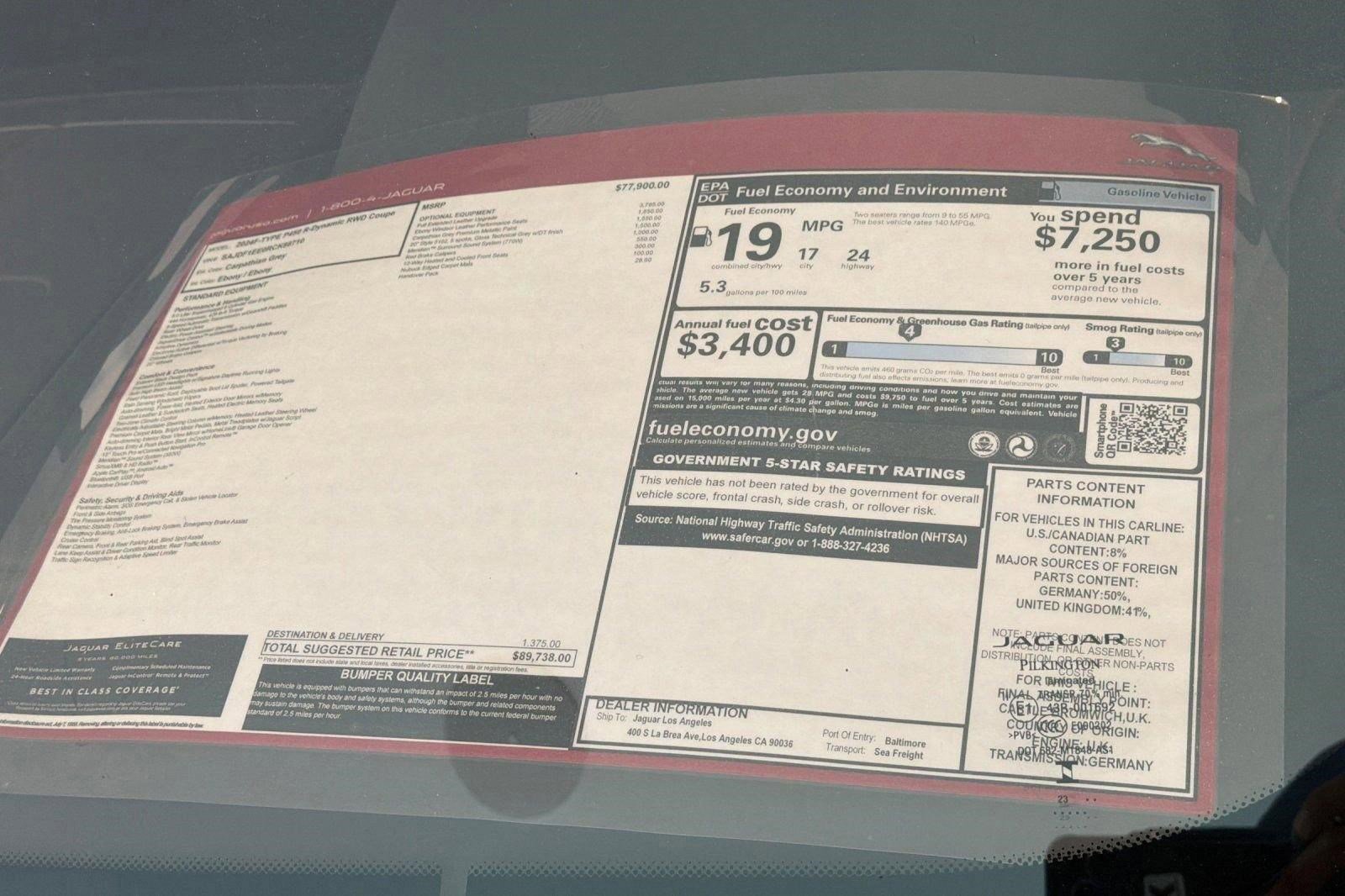 New 2024 Jaguar F-TYPE R-Dynamic RWD image 23