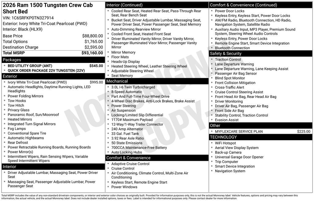 New 2026 RAM 1500 Tungsten w/ Bed Utility Group AWD/4WD image 7