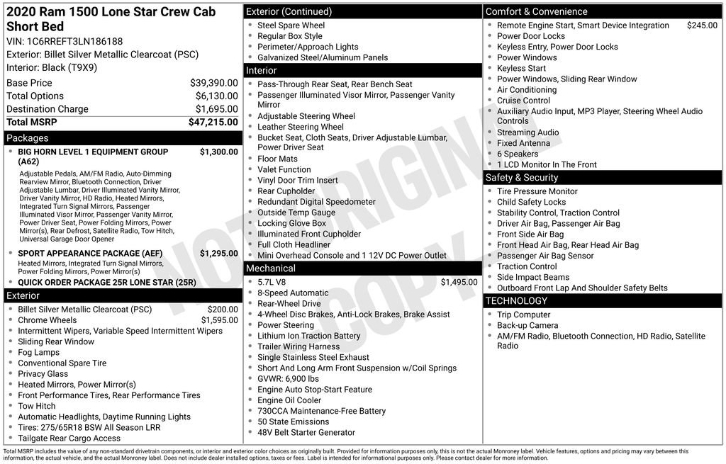 Used 2020 RAM 1500 Lone Star image 25