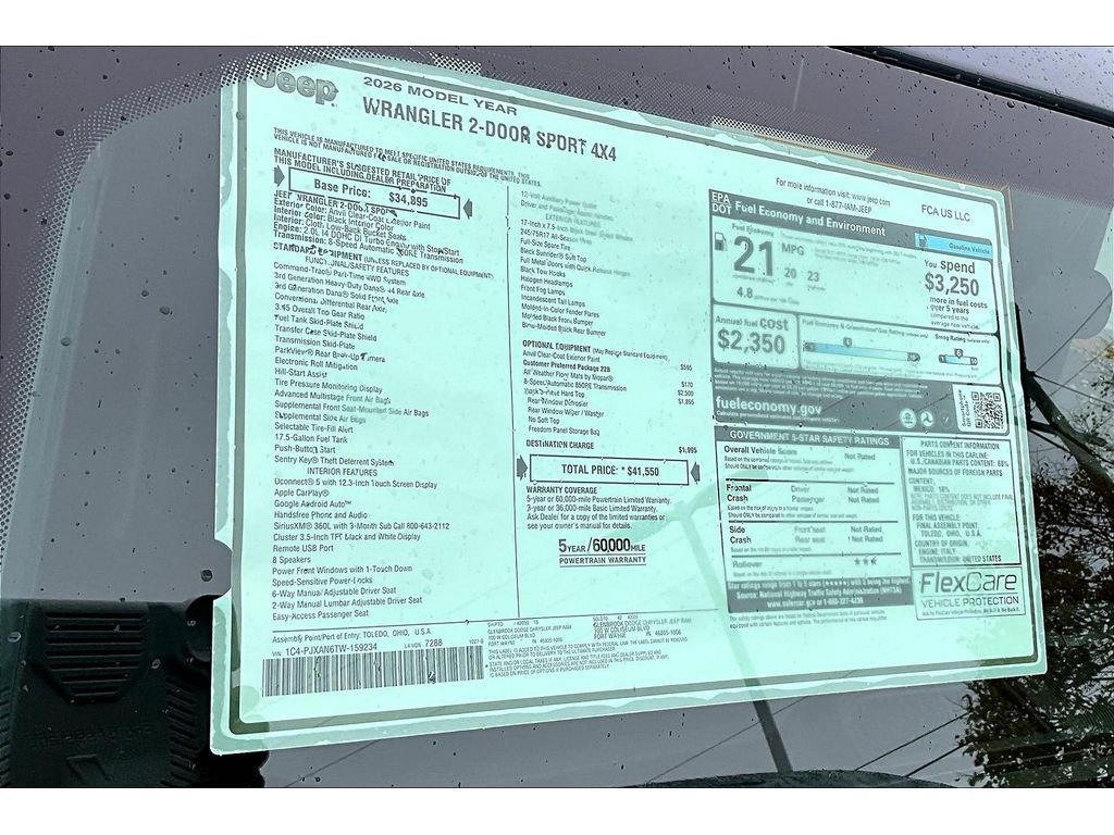 New 2026 Jeep Wrangler Sport image 15