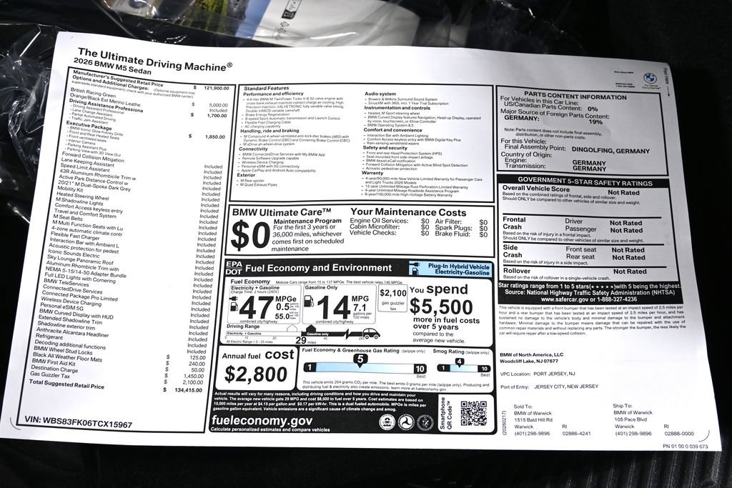New 2026 BMW M5 w/ Executive Package AWD/4WD image 37