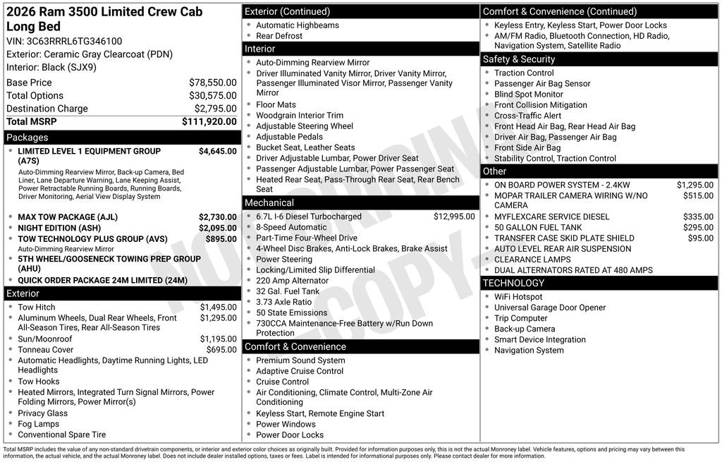 New 2026 RAM 3500 Limited AWD/4WD image 5