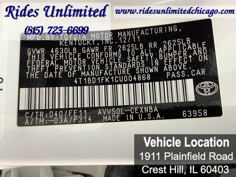Used 2012 Toyota Camry LE FWD image 22
