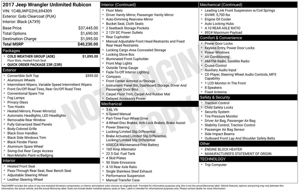 Used 2017 Jeep Wrangler Unlimited Rubicon w/ Cold Weather Group image 9