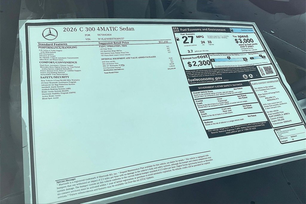 New 2026 Mercedes-Benz C 300 4MATIC Sedan image 12