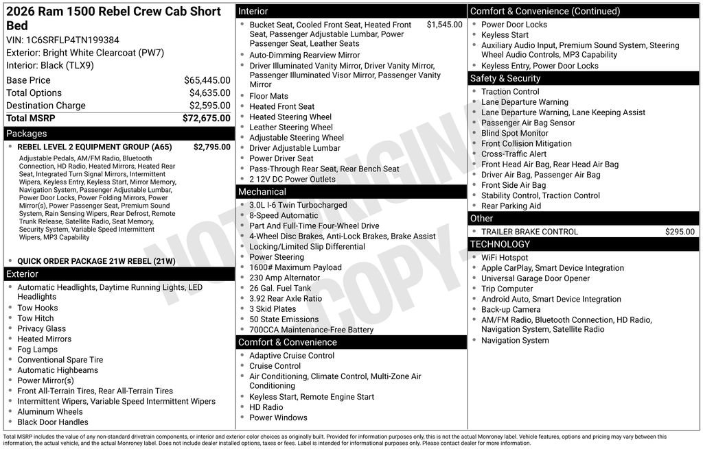 Used 2026 RAM 1500 Rebel w/ Rebel Level 2 Equipment Group AWD/4WD image 43