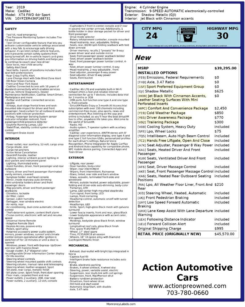 Used 2019 Cadillac XT4 Sport image 2