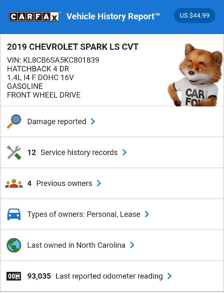 Used 2019 Chevrolet Spark LS FWD image 3